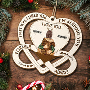 Je te garde - Cadeau de Noël pour les couples - Décoration en bois découpée personnalisée