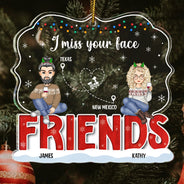 Miss Your Face - Cadeau de Noël pour frères et sœurs et meilleurs amis - Ornement acrylique personnalisé en forme de cœur