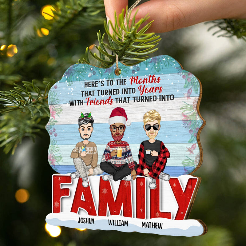 Turned Into Years - Christmas Gift For Besties - Personalized Custom Shaped Wooden Ornament