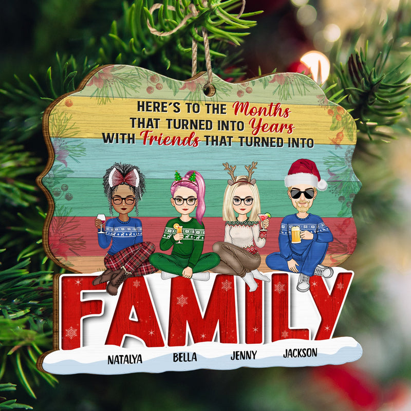 Turned Into Years - Christmas Gift For Besties - Personalized Custom Shaped Wooden Ornament