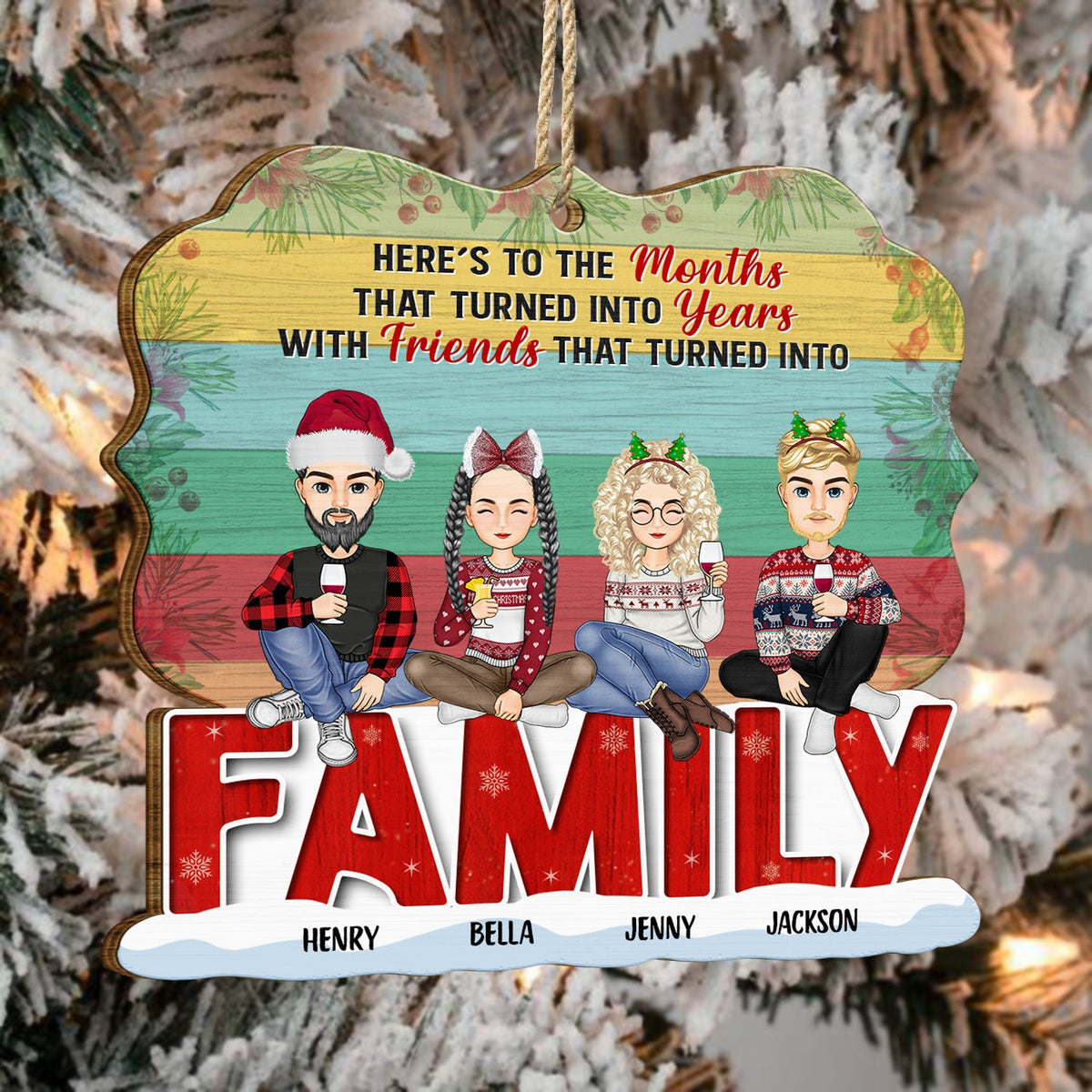 Turned Into Years - Christmas Gift For Besties - Personalized Custom Shaped Wooden Ornament