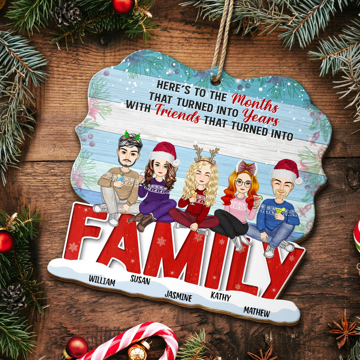Turned Into Years - Christmas Gift For Besties - Personalized Custom Shaped Wooden Ornament