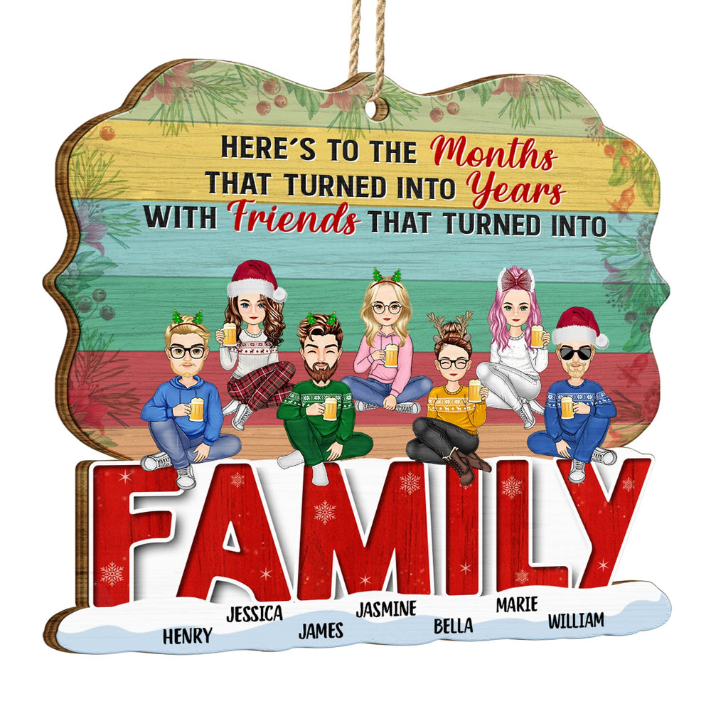 Transformé en années - Cadeau de Noël pour les meilleurs amis - Décoration en bois personnalisée