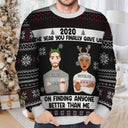 Christmas Couple The Year You Finally Gave Up - Gift For Couples - Personalized Unisex Ugly Sweater