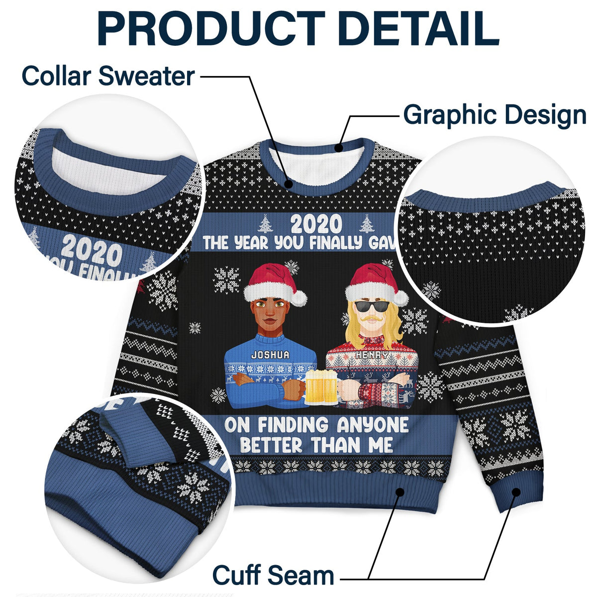 Christmas Couple The Year You Finally Gave Up - Gift For Couples - Personalized Unisex Ugly Sweater