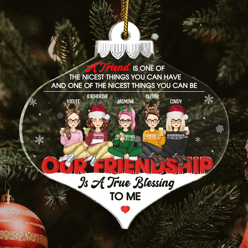 True Blessing To Me - Christmas Gift For Bestie - Personalized Custom Shaped Acrylic Ornament