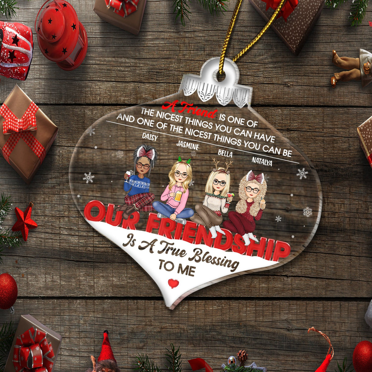 True Blessing To Me - Christmas Gift For Bestie - Personalized Custom Shaped Acrylic Ornament