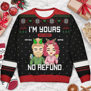 Pull moche unisexe personnalisé « Je suis à toi » de Noël ! Cadeau pour couple