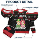 Christmas Chibi Couple I'm Yours No Refund - Gift For Couples - Personalized Unisex Ugly Sweater