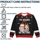 Christmas Chibi Couple I'm Yours No Refund - Gift For Couples - Personalized Unisex Ugly Sweater