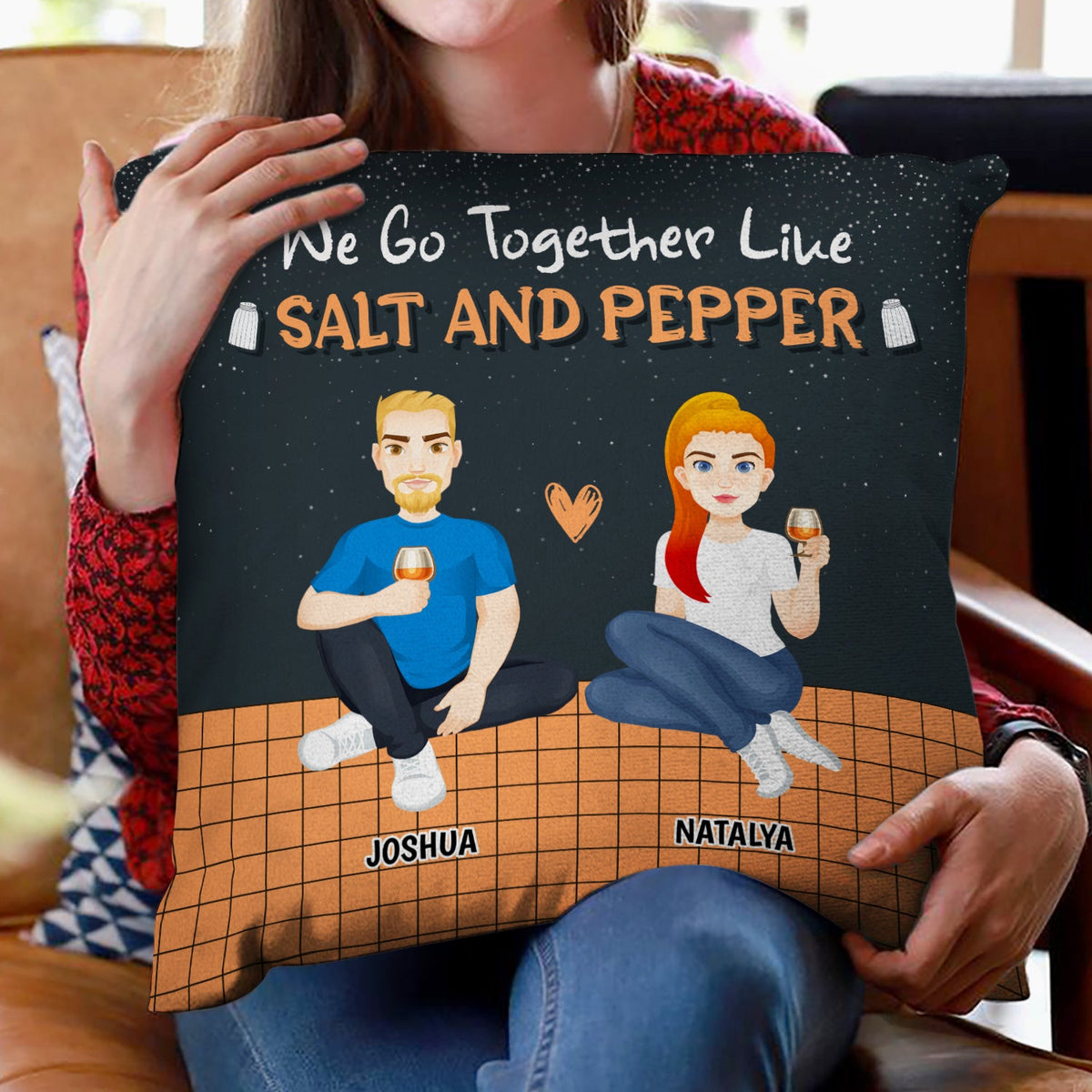 Like Salt And Pepper - Gift For Couples - Personalized Pillow