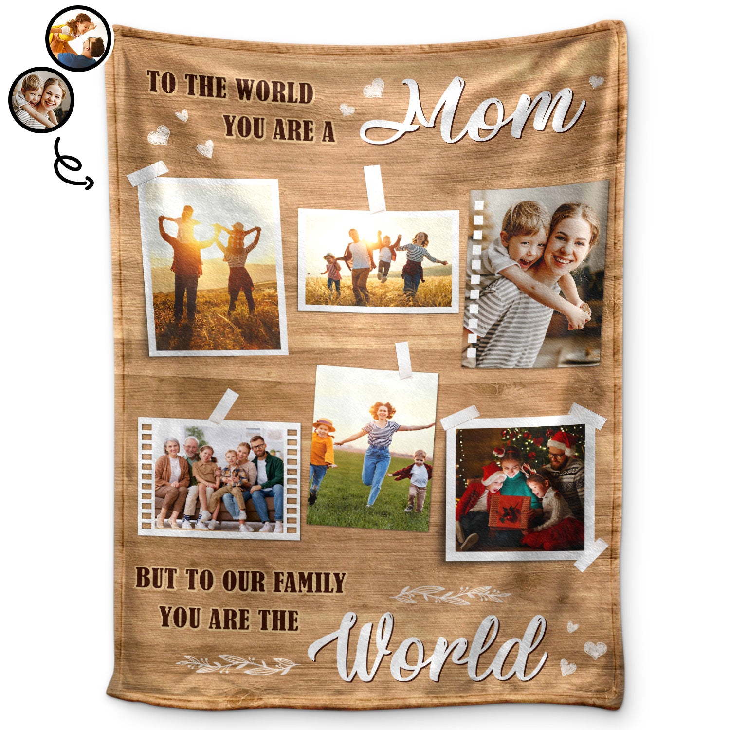 Custom Photo You Are The World - Gift For Mom & Dad - Personalized Fleece Blanket