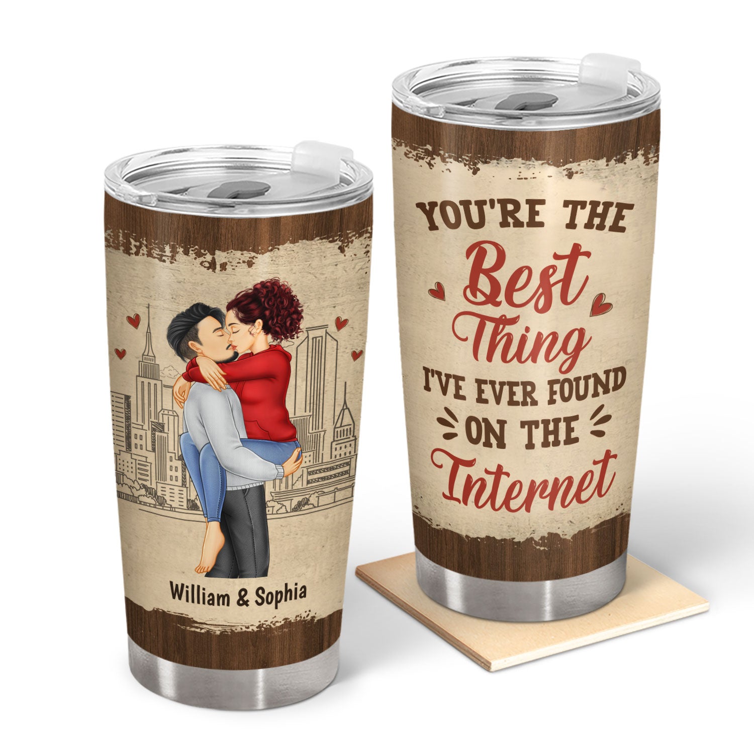 Kissing Couple Best Thing On The Internet - Gift For Couples - Personalized Tumbler