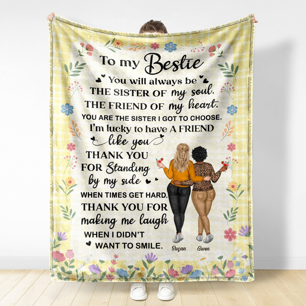 Sister Of My Soul - Gift For Bestie - Personalized Fleece Blanket