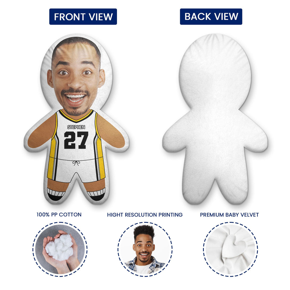 Custom Photo Basketball Team - Gift For Kids, Gift For Man - Personalized Custom Shaped Pillow