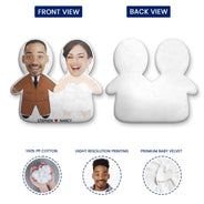 Découpe photo personnalisée pour couple de mariage - Cadeau pour couples - Oreiller personnalisé en forme de cœur