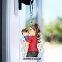 Mother Grandma Hugging Baby - Gift For Mother & Grandma - Personalized Cutout Acrylic Keychain