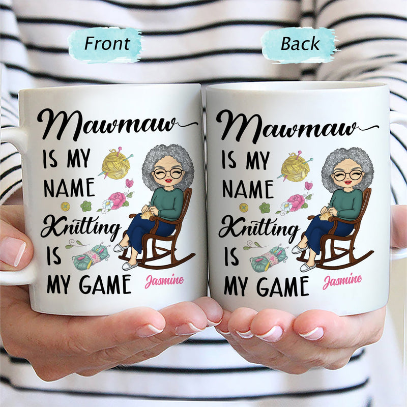 Knitting Is My Game - Gift For Grandma - Personalized Mug
