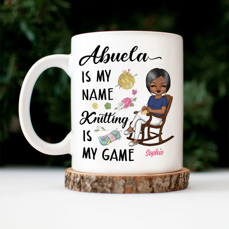Knitting Is My Game - Gift For Grandma - Personalized Mug