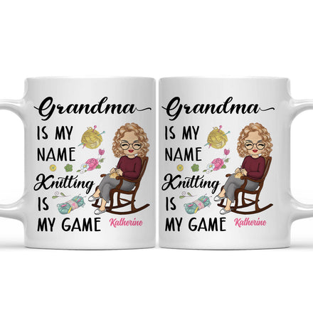 Knitting Is My Game - Gift For Grandma - Personalized Mug