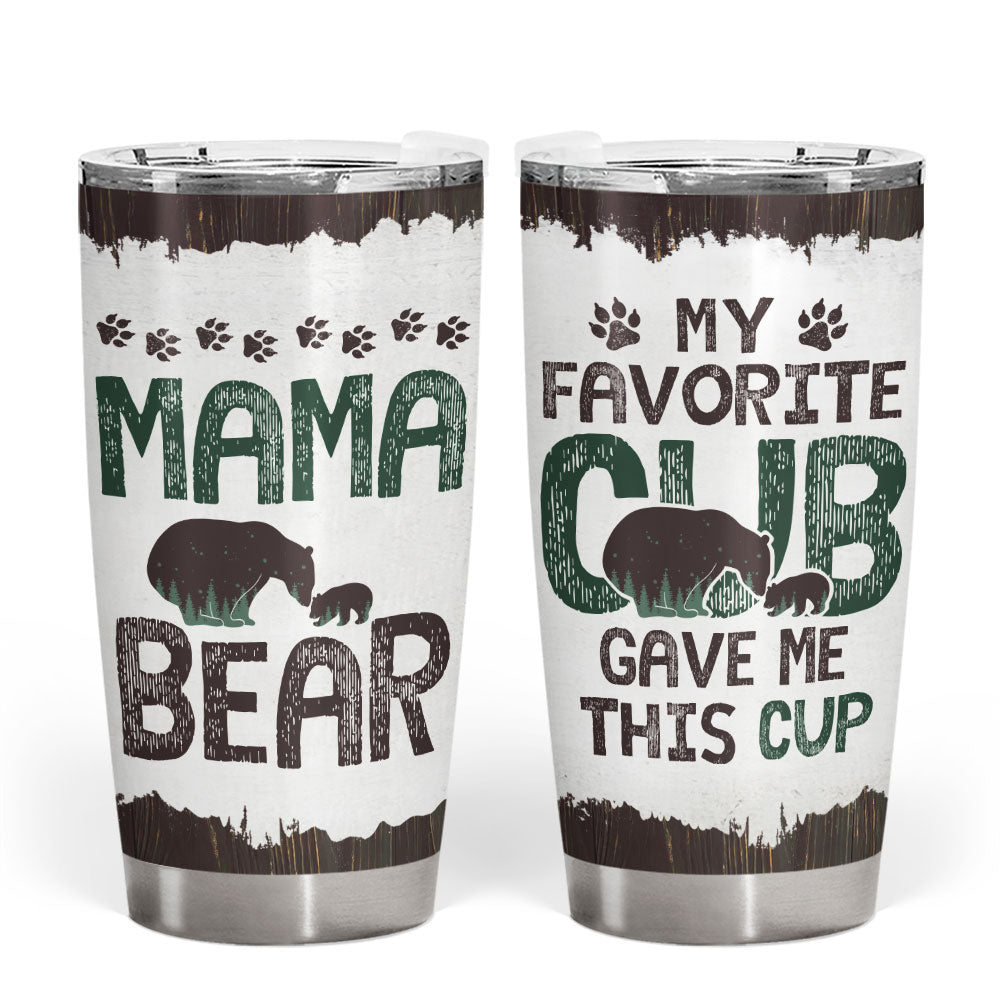 Mama bear - Mama Bear Tumbler with Lid Double Wall Tumbler Stainless Steel  20oz Travel Coffee Mug Bear Tumbler Best Mom Ever, Coffee Mug for Women