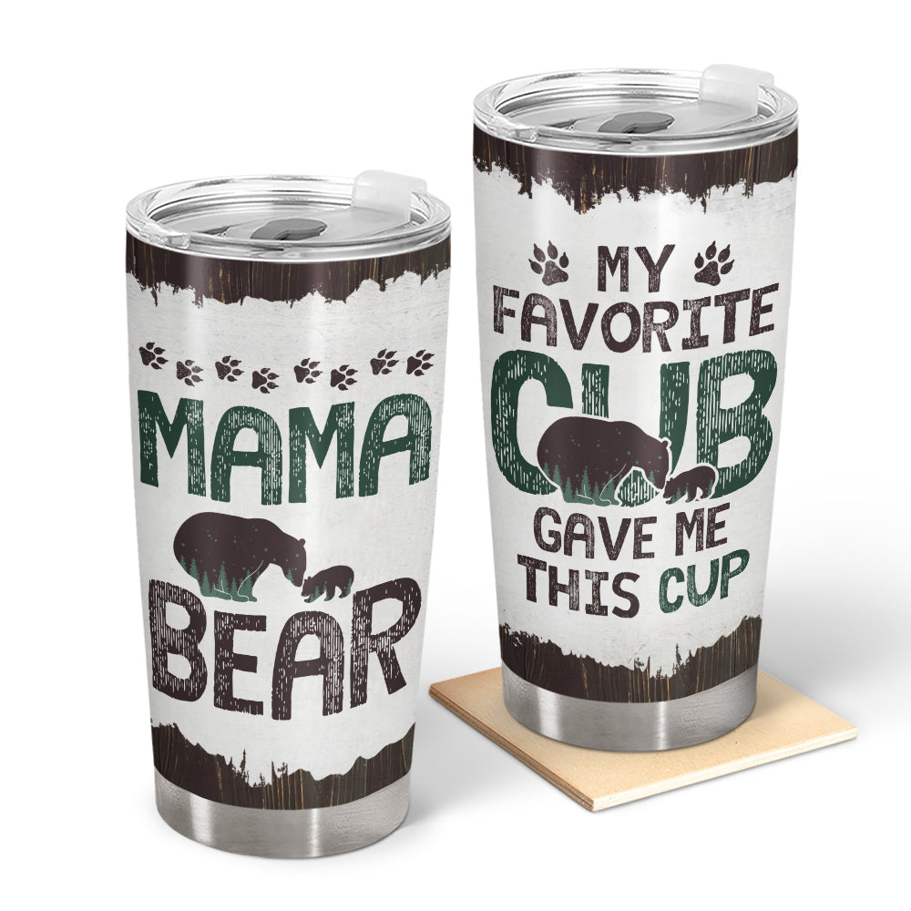 Wander Prints Mama Bear 20oz Insulated Tumbler - Gifts for Mom from Daughter Son, Mom Gifts for Mother's Day, Birthday Gifts for Mom