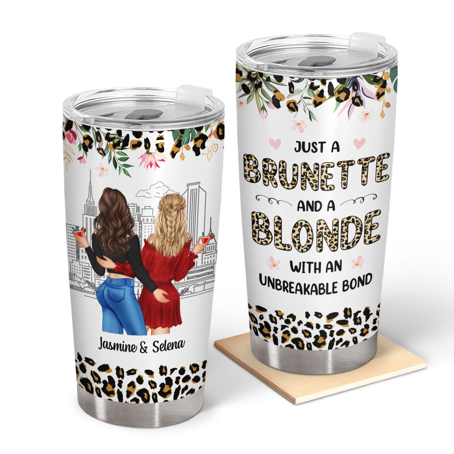 Bestie A Brunette And A Blonde - Gift For Besites - Personalized Tumbler