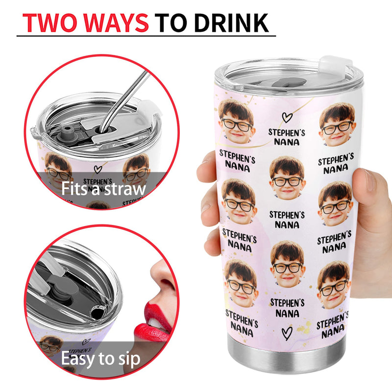 Custom Photo Best Nana Ever - Gift For Grandma - Personalized Tumbler