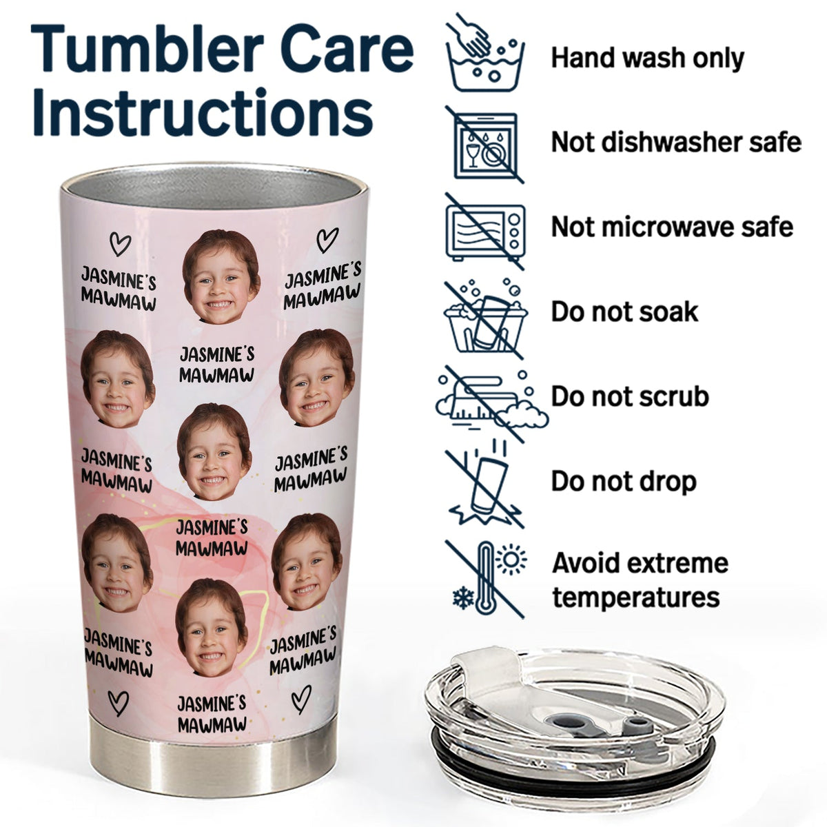 Custom Photo Best Nana Ever - Gift For Grandma - Personalized Tumbler