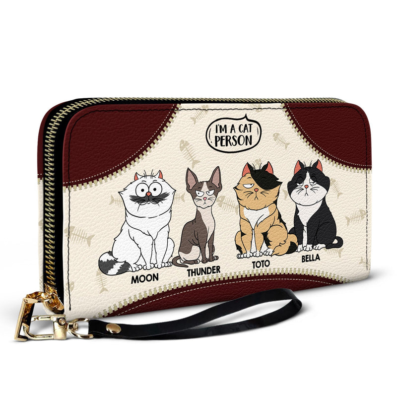 I'm A Cat Person - Gift For Cat Mom, Cat Lovers - Personalized Leather Long Wallet