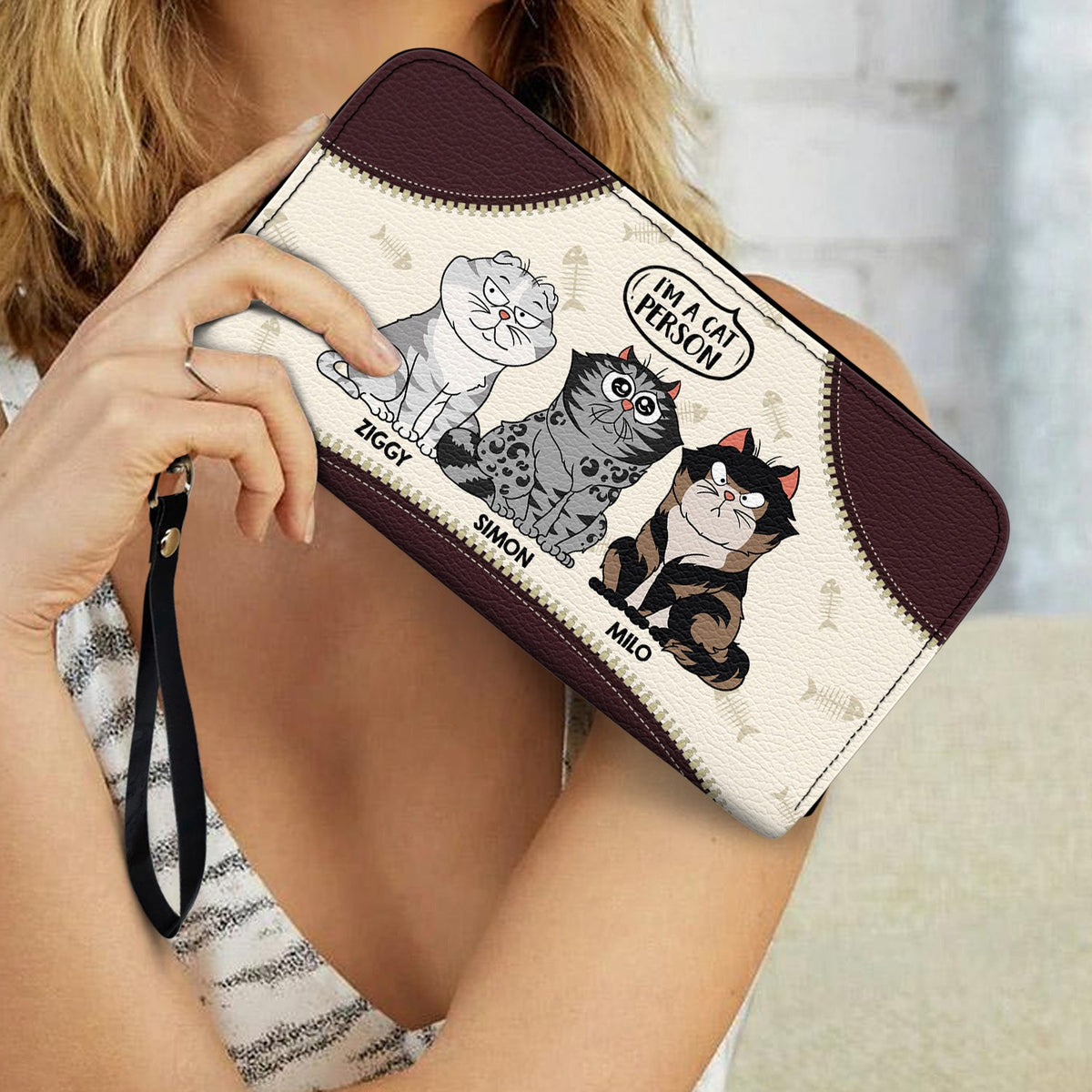 I'm A Cat Person - Gift For Cat Mom, Cat Lovers - Personalized Leather Long Wallet