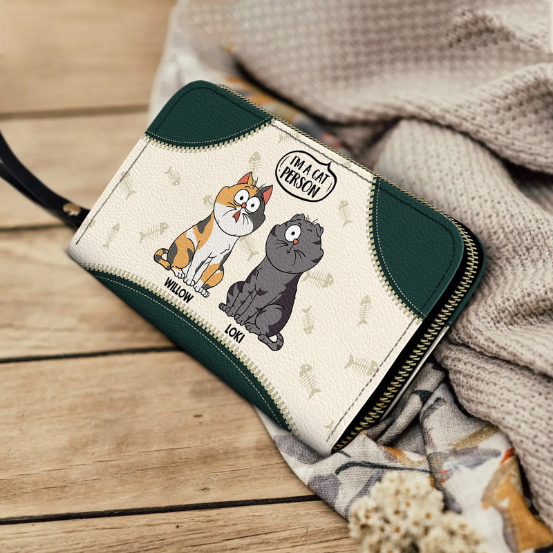 I'm A Cat Person - Gift For Cat Mom, Cat Lovers - Personalized Leather Long Wallet