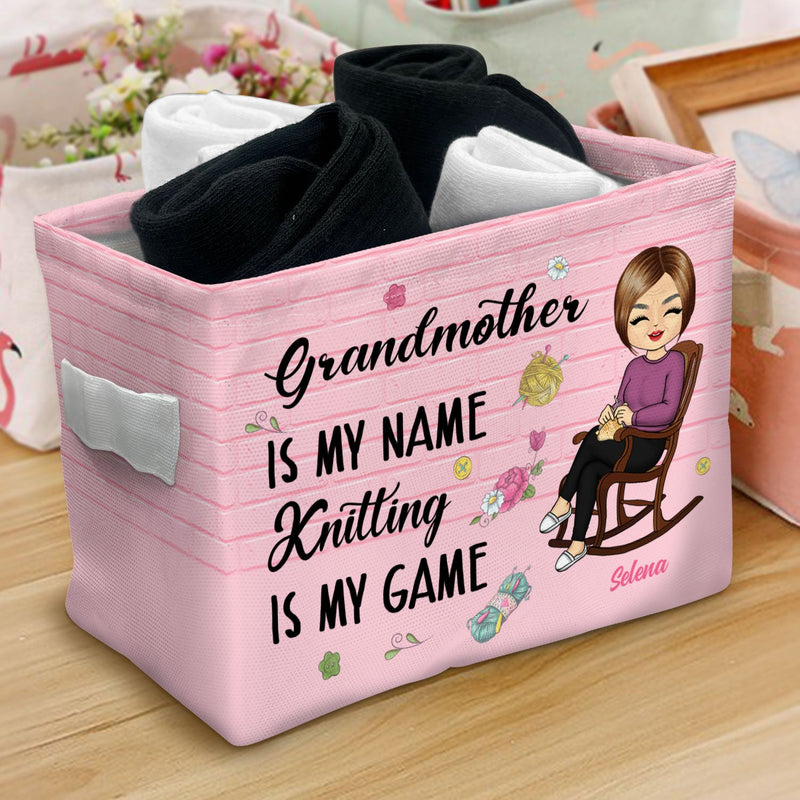Knitting Is My Game - Gift For Grandma - Personalized Storage Box