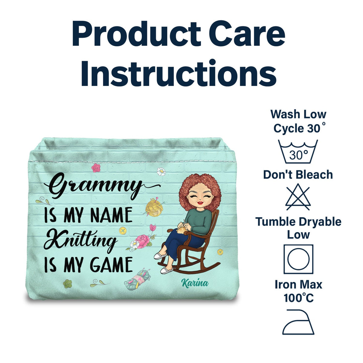 Knitting Is My Game - Gift For Grandma - Personalized Storage Box