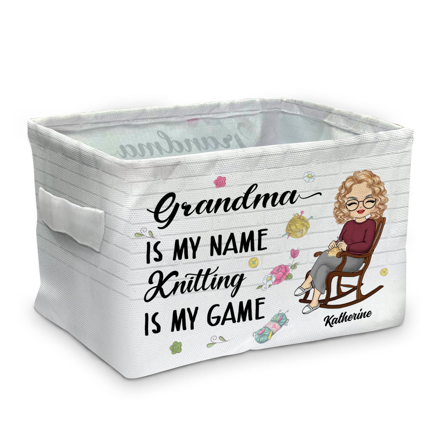 Knitting Is My Game - Gift For Grandma - Personalized Storage Box