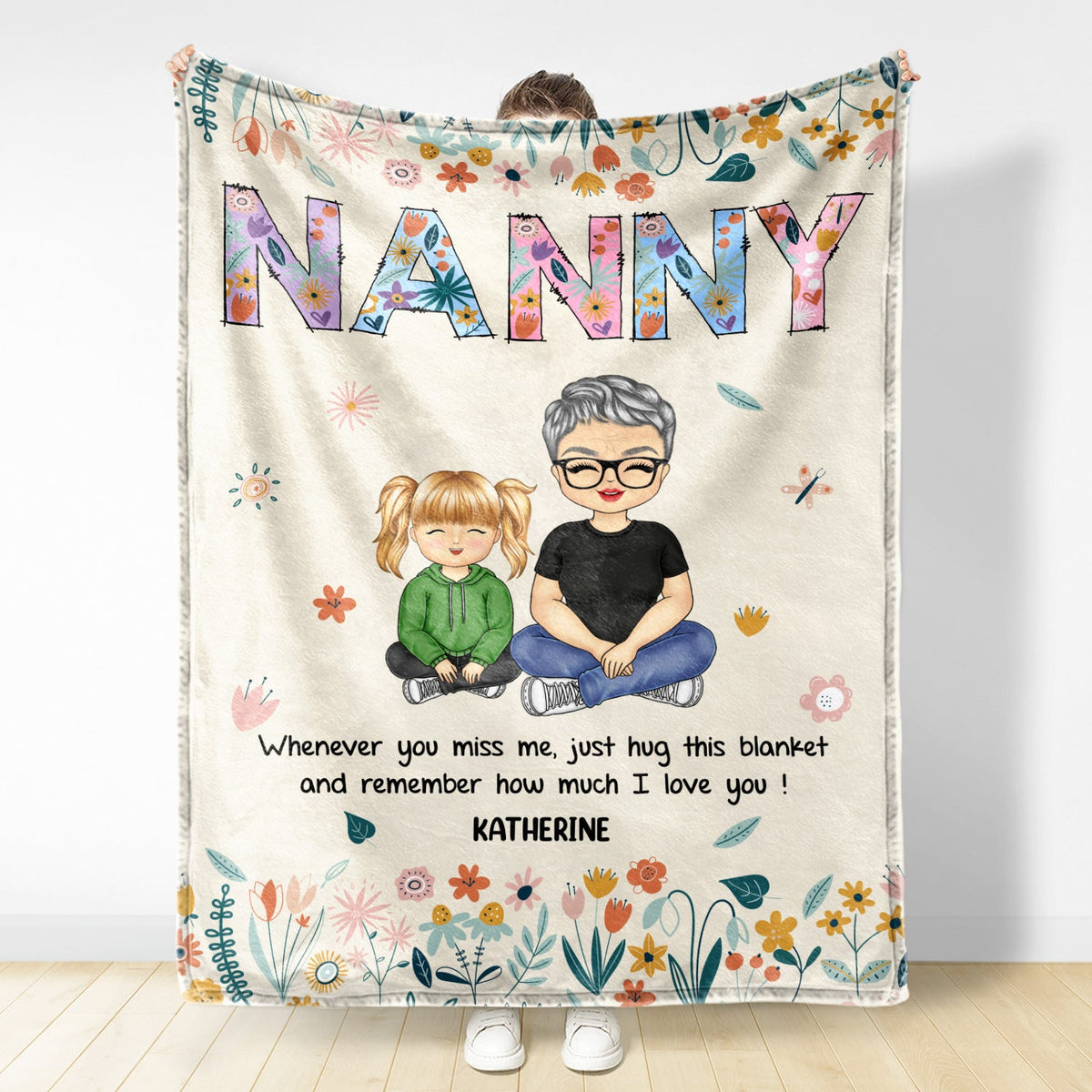 Chibi Remember How Much We Love You - Gift For Grandma - Personalized Fleece Blanket, Sherpa Blanket