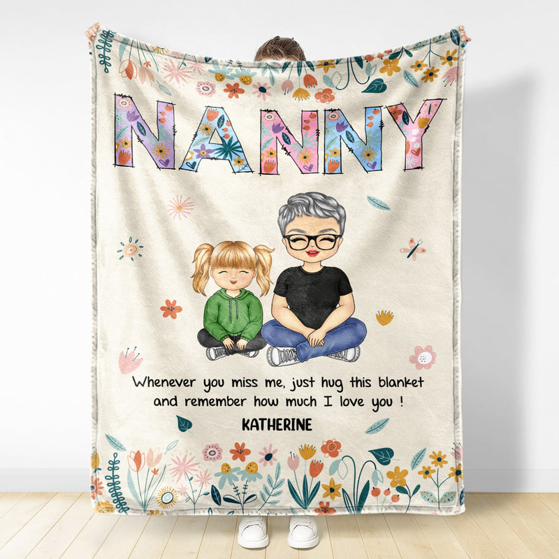 Chibi Remember How Much We Love You - Gift For Grandma - Personalized Fleece Blanket, Sherpa Blanket