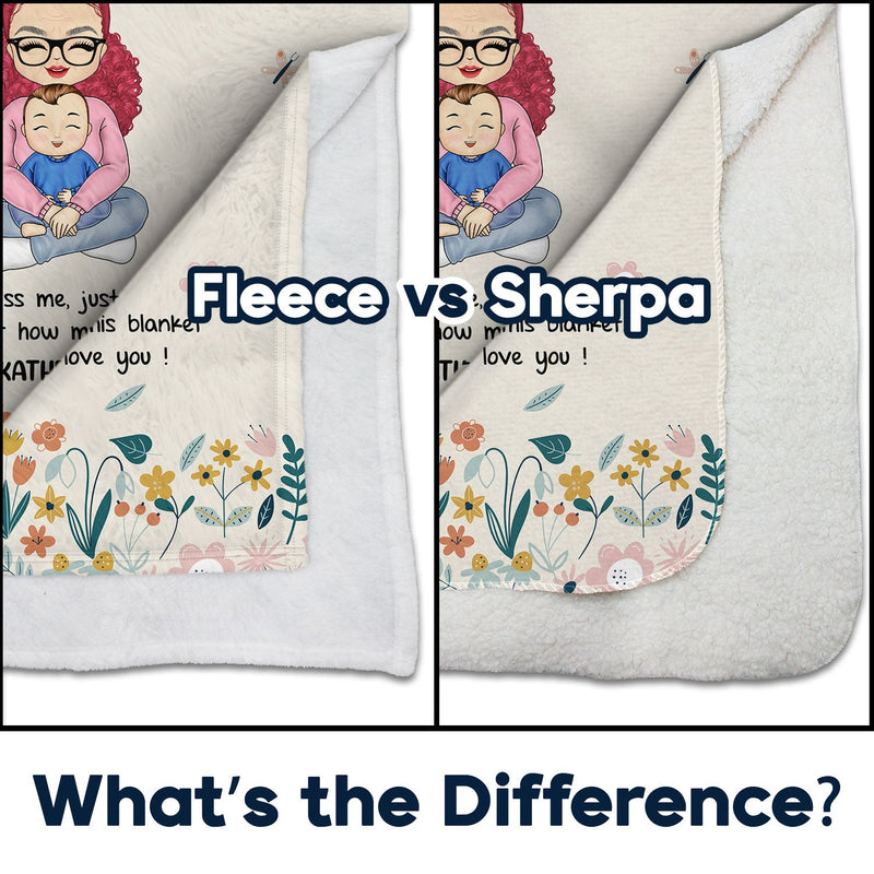 Chibi Remember How Much We Love You - Gift For Grandma - Personalized Fleece Blanket, Sherpa Blanket