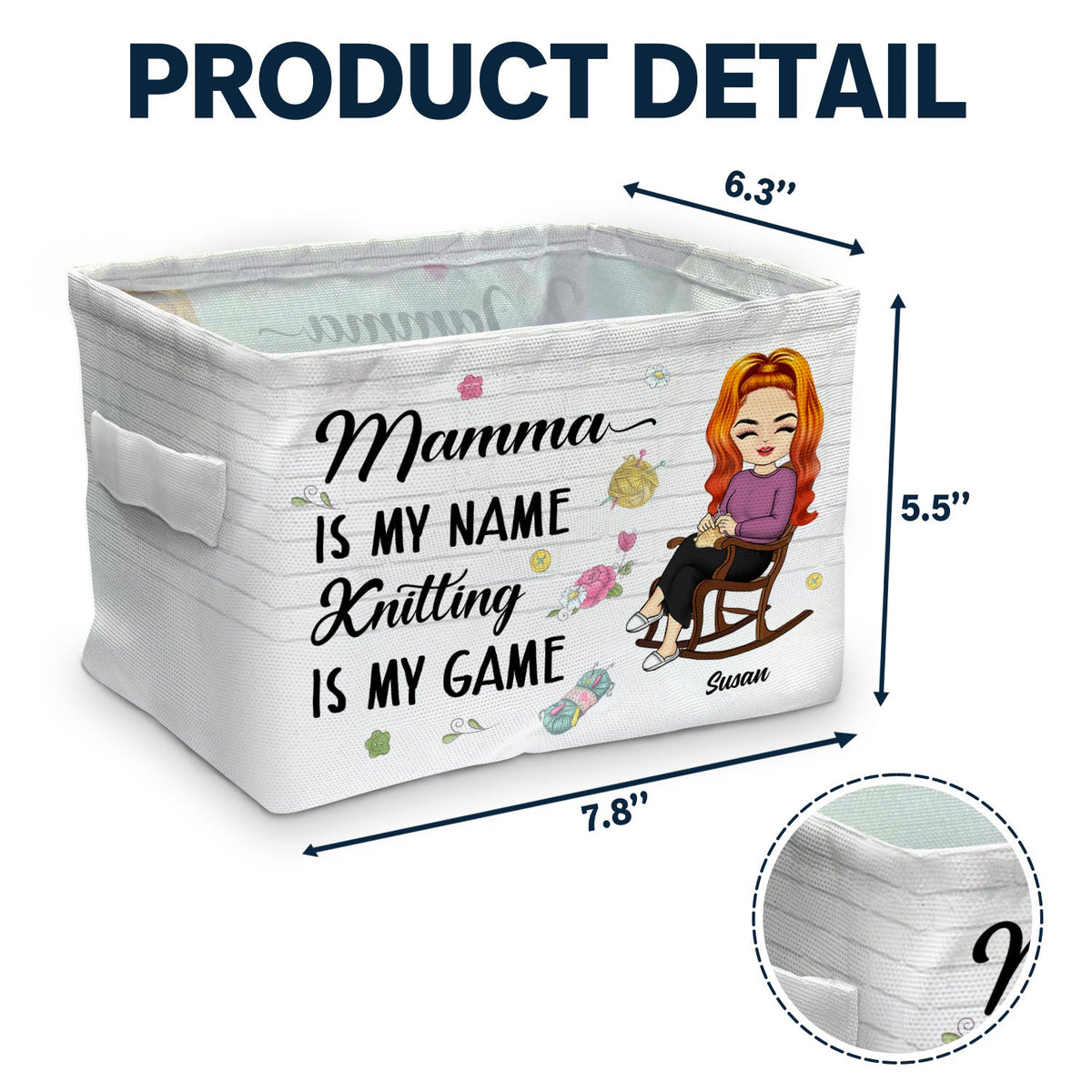 Knitting Is My Game - Gift For Mother - Personalized Storage Box