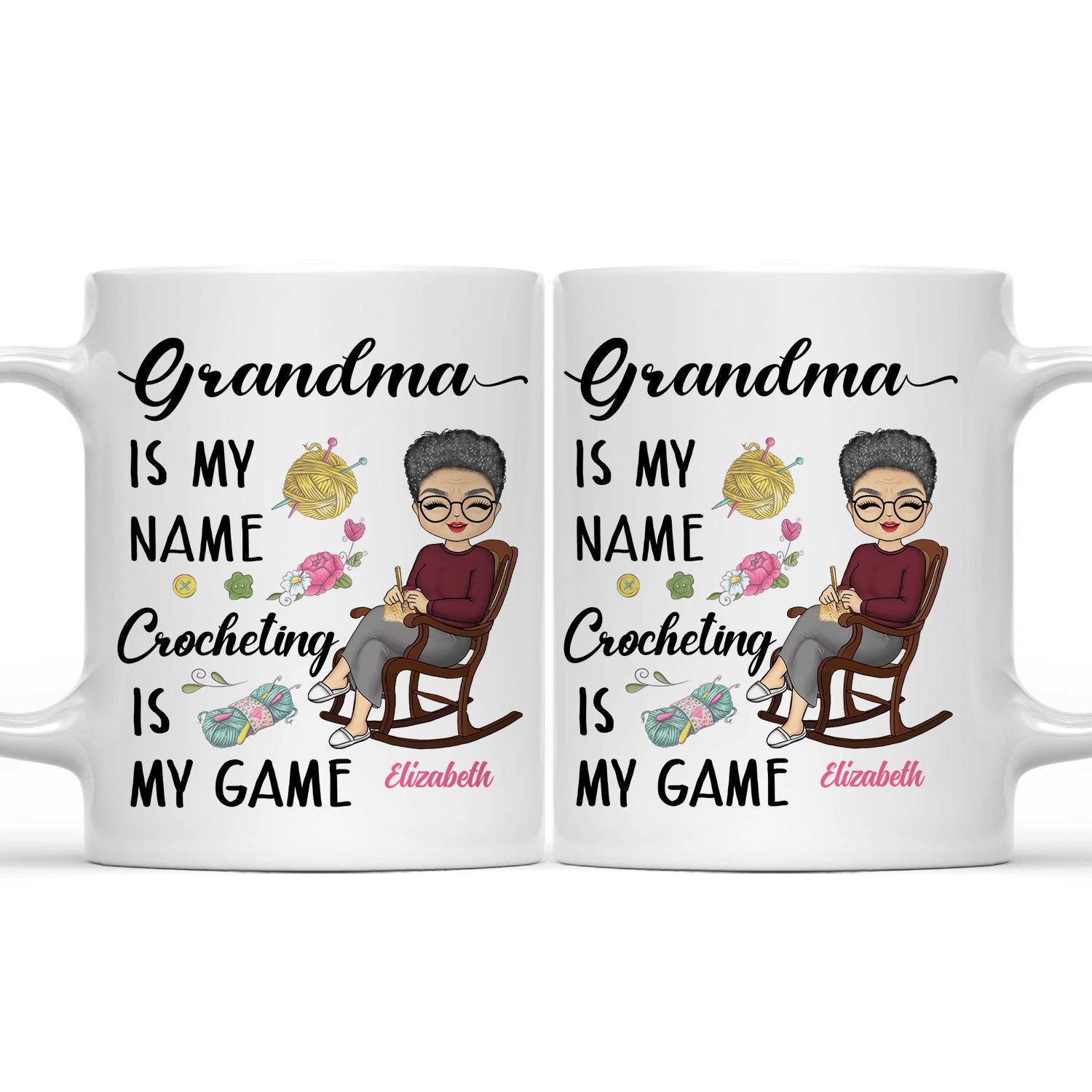 Crocheting Is My Game - Gift For Grandma & Mother - Personalized Mug