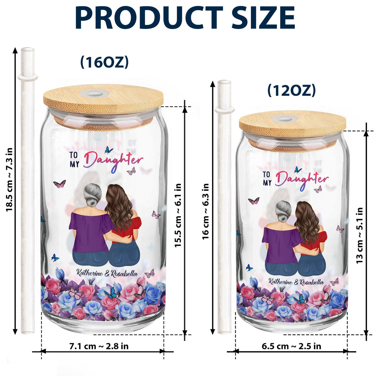 Plus courageux que vous ne le croyez - Cadeau pour fille - Canette en verre transparent personnalisée