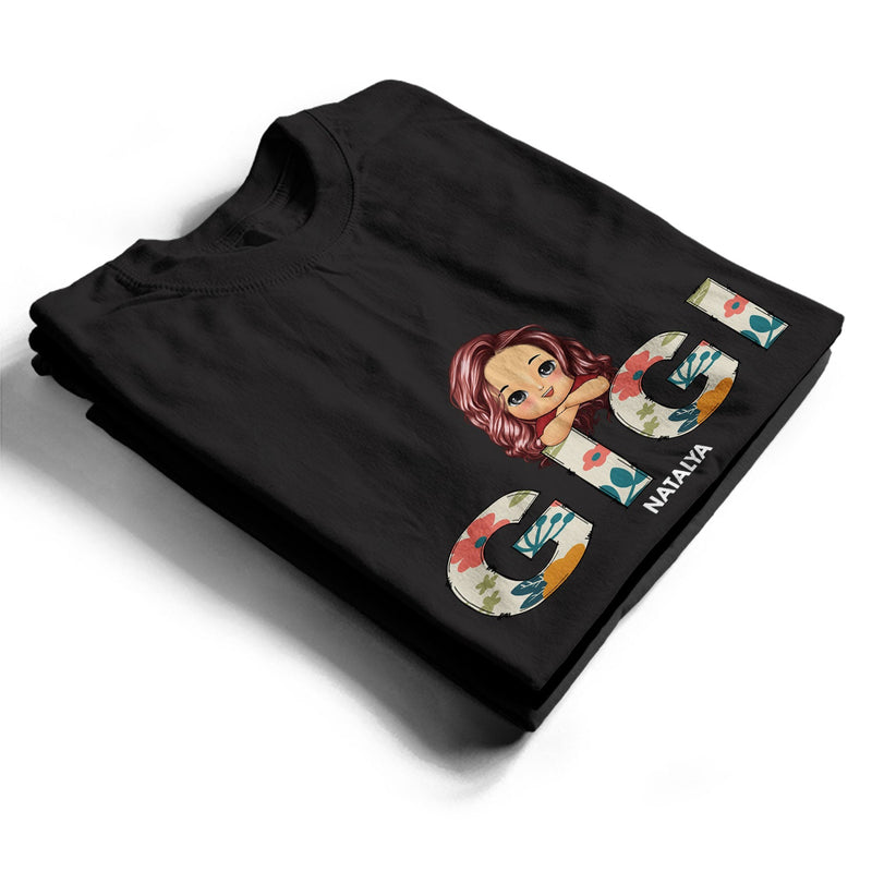 Floral Nana Title - Loving Gift For Mom, Mother, Mama, Grandma, Grandmother - Personalized T Shirt