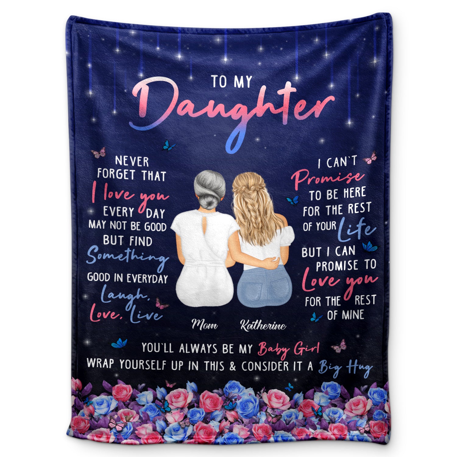 Never Forget That I Love You - Gift For Daughter From Mother - Personalized Fleece Blanket, Sherpa Blanket