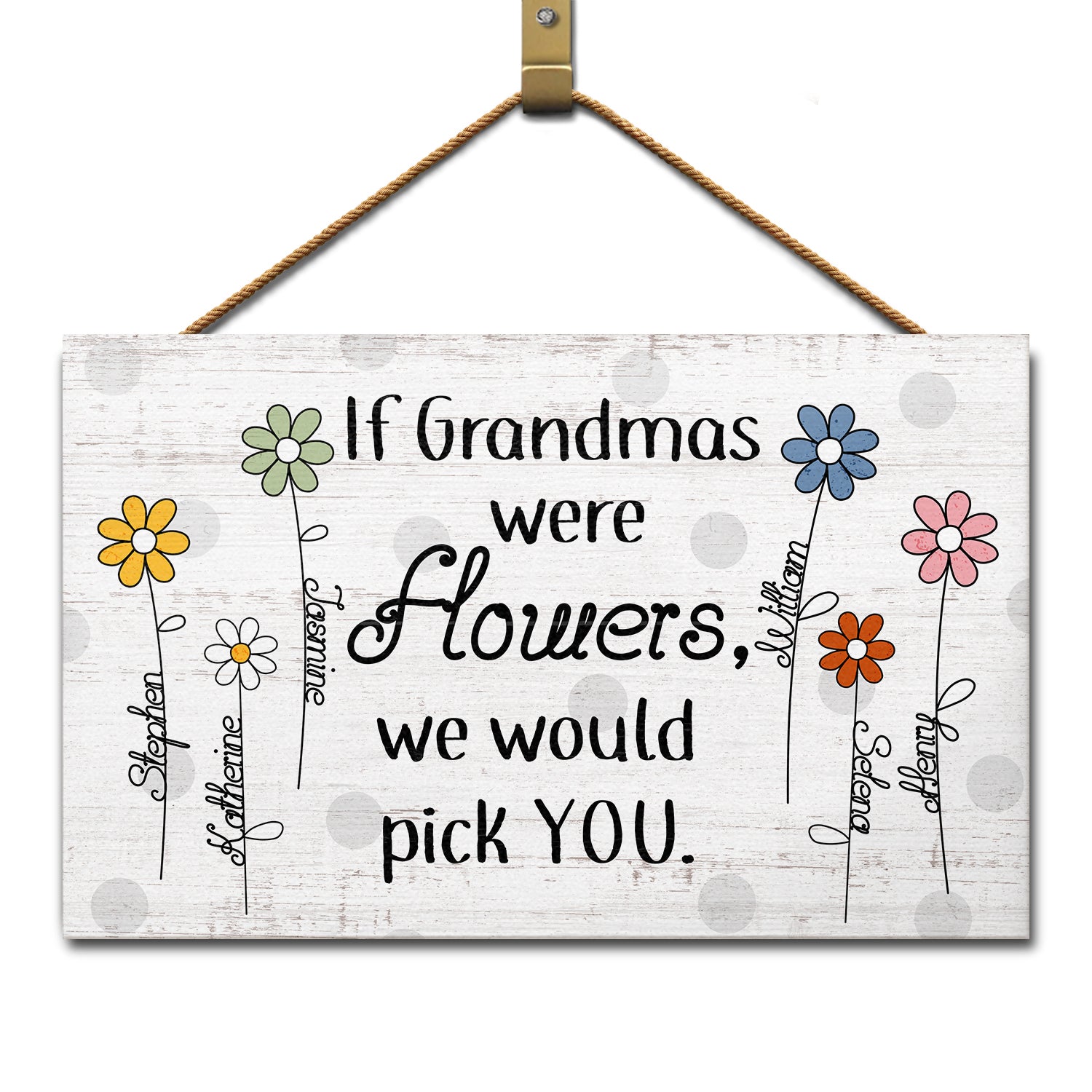 We Would Pick You - Gift For Grandma - Personalized Wood Rectangle Sign