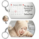 Calendar Custom Photo The Day You Became My Mommy - Gift For Mother, Father - Personalized Aluminum Keychain