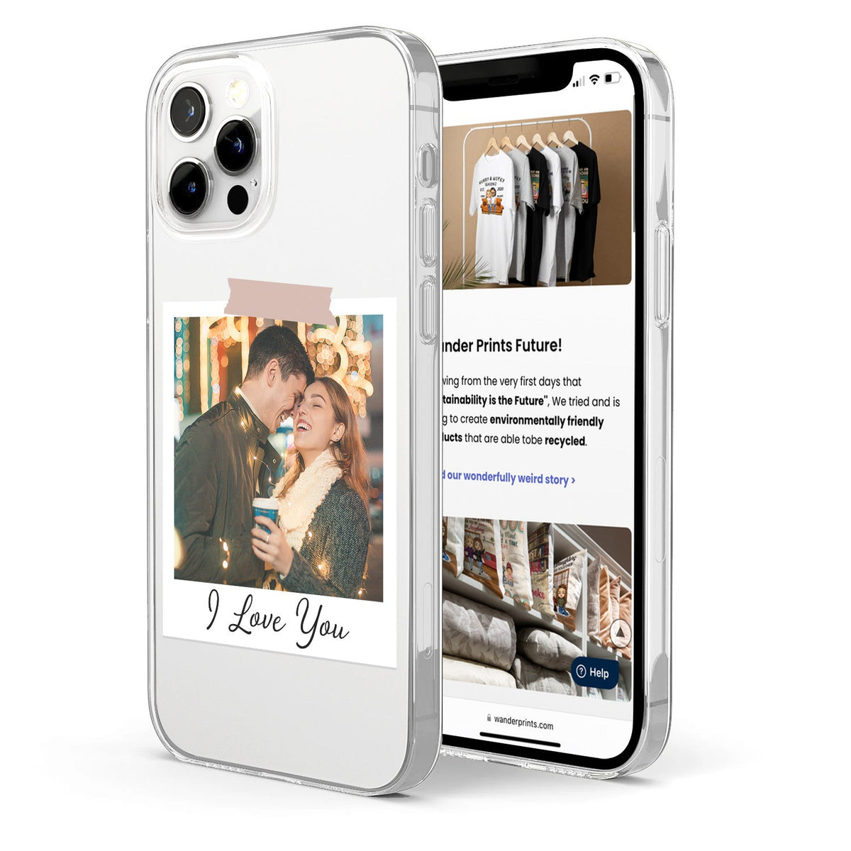 Coque de téléphone transparente personnalisée avec photo de couple et famille – Cadeau pour couple, famille et vous-même –