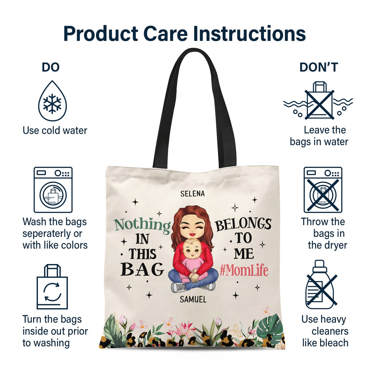 Nothing In This Bag - Gift For Mother - Personalized Zippered Canvas Bag