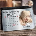 Calendar Custom Photo The Day You Became My Mommy - Gift For Mother, Father - Personalized Aluminum Wallet Card