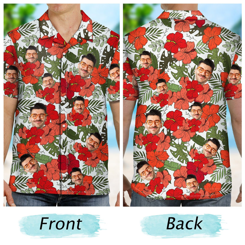 Custom Photo Family Pet Face - Gift For Yourself, Family, Hawaii Vibe - Personalized Hawaiian Shirt