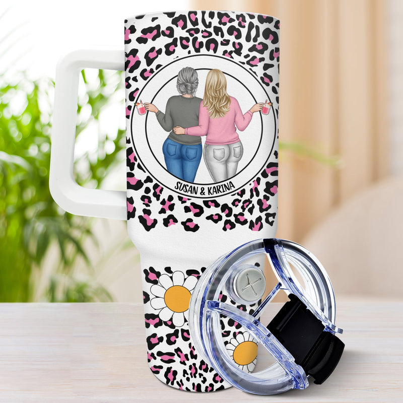 Knows No Distance - Gift For Mother And Daughter - Personalized 40oz Tumbler With Straw